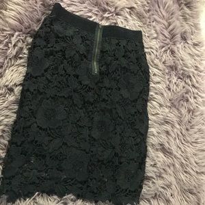 Black floral appliqué skirt